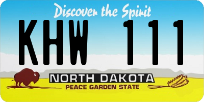 ND license plate KHW111