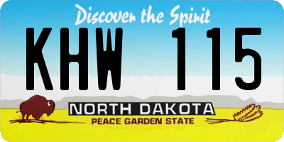 ND license plate KHW115