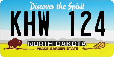 ND license plate KHW124