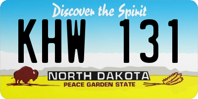 ND license plate KHW131