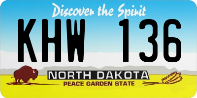 ND license plate KHW136