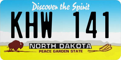 ND license plate KHW141