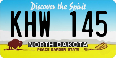 ND license plate KHW145