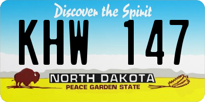 ND license plate KHW147