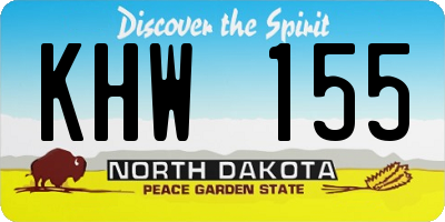 ND license plate KHW155