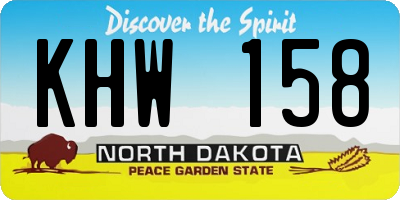 ND license plate KHW158