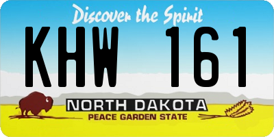 ND license plate KHW161