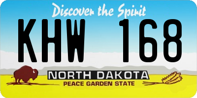 ND license plate KHW168