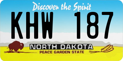 ND license plate KHW187