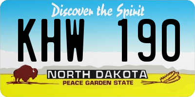 ND license plate KHW190