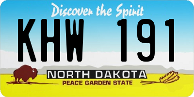 ND license plate KHW191