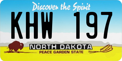 ND license plate KHW197