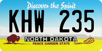 ND license plate KHW235