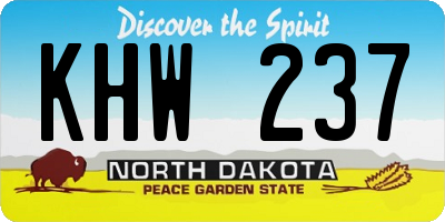 ND license plate KHW237