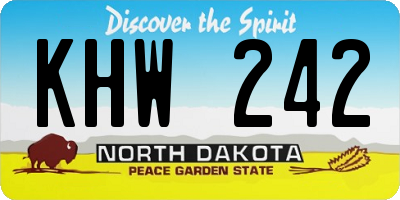 ND license plate KHW242