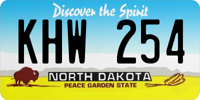 ND license plate KHW254