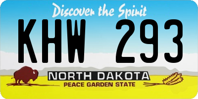 ND license plate KHW293