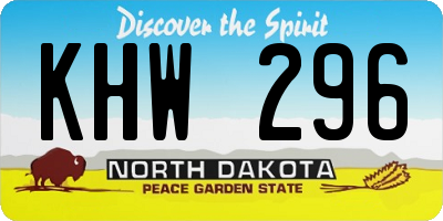 ND license plate KHW296