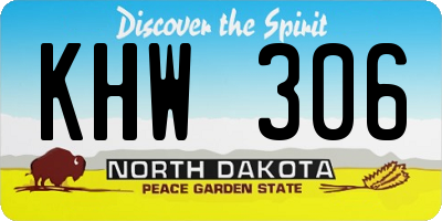 ND license plate KHW306