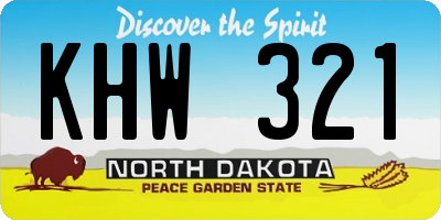 ND license plate KHW321
