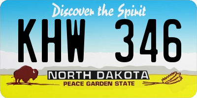 ND license plate KHW346
