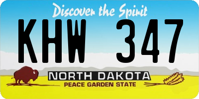 ND license plate KHW347
