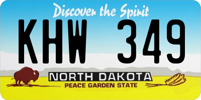 ND license plate KHW349