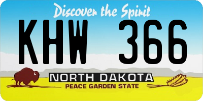 ND license plate KHW366