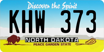 ND license plate KHW373
