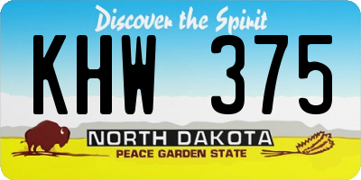 ND license plate KHW375