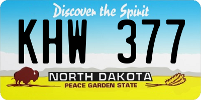ND license plate KHW377