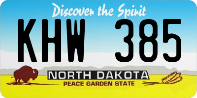 ND license plate KHW385