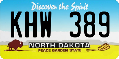 ND license plate KHW389