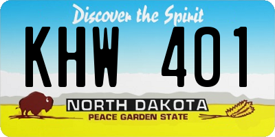 ND license plate KHW401