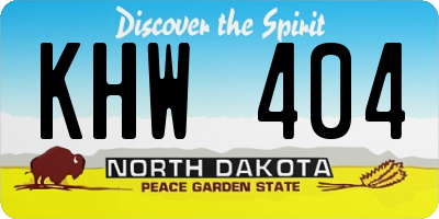 ND license plate KHW404