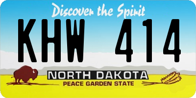 ND license plate KHW414