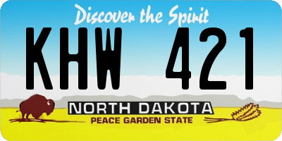 ND license plate KHW421