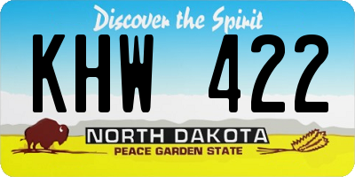 ND license plate KHW422