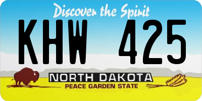 ND license plate KHW425