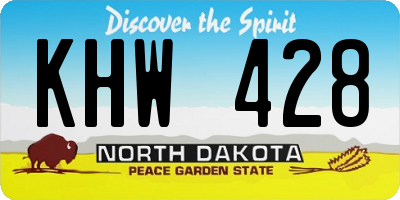 ND license plate KHW428