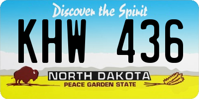 ND license plate KHW436