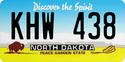 ND license plate KHW438