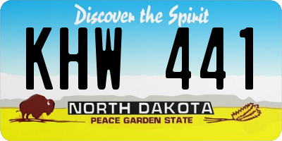 ND license plate KHW441