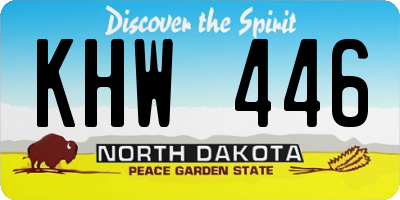 ND license plate KHW446