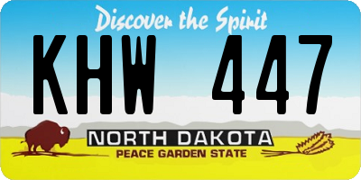 ND license plate KHW447
