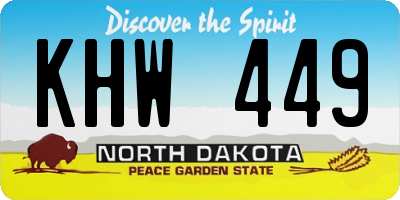 ND license plate KHW449