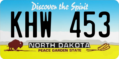 ND license plate KHW453