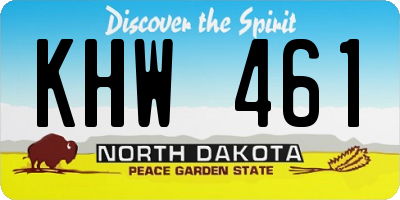 ND license plate KHW461