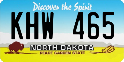 ND license plate KHW465
