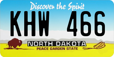ND license plate KHW466